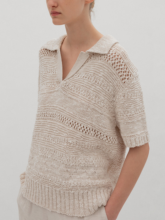 Cotton collar knit (Natural)