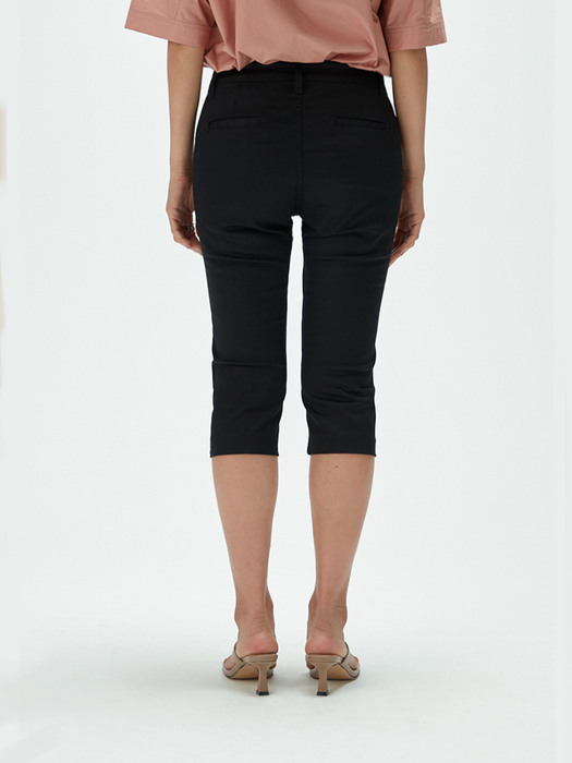 SLIM CROPPED PANTS BLACK