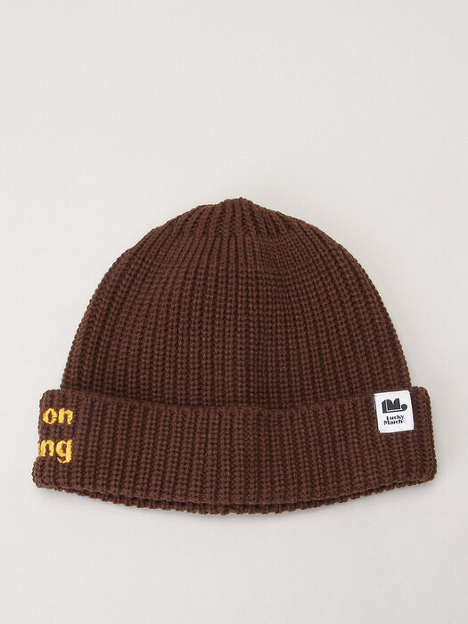 Message-embroidered beanie hat _L7RAW20140BRX