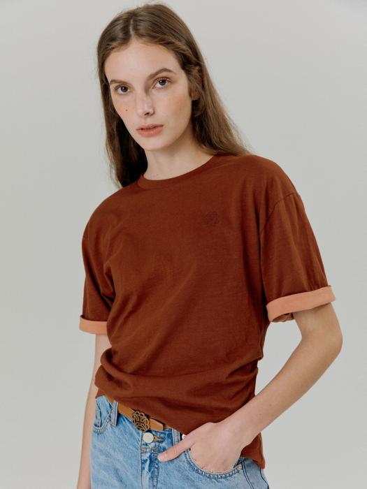 BACK POINT T-SHIRT BROWN (AETS1E013W2)
