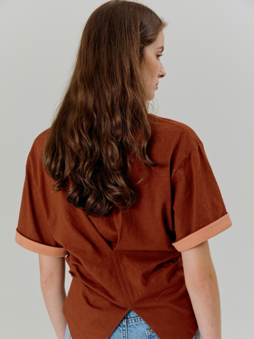 BACK POINT T-SHIRT BROWN (AETS1E013W2)