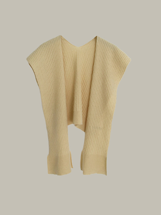 Layerd Knit shawl_Yellow