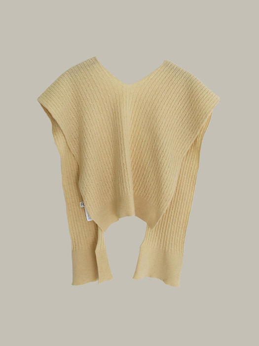 Layerd Knit shawl_Yellow