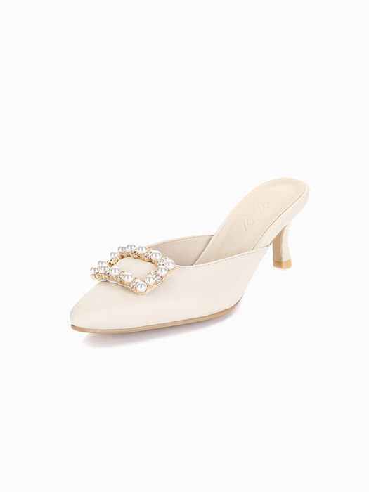 Grace Lambskin Mule (Light Beige)