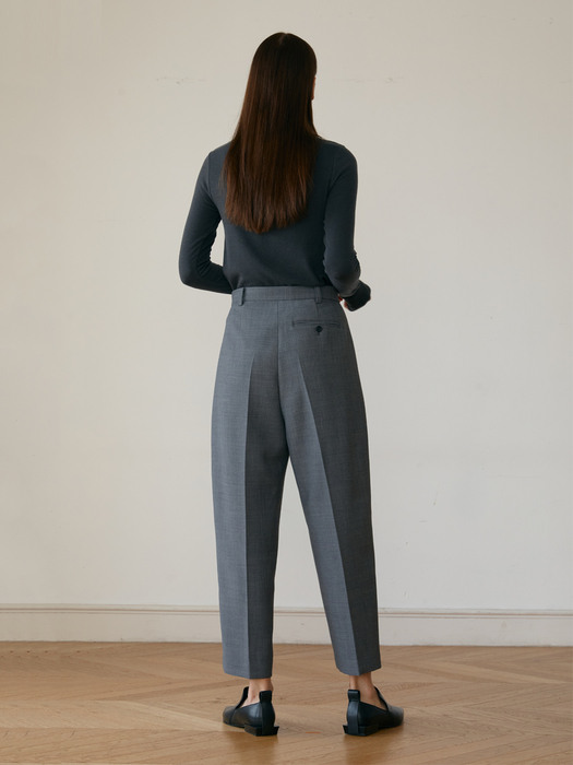 Basic wool pants (melange grey)