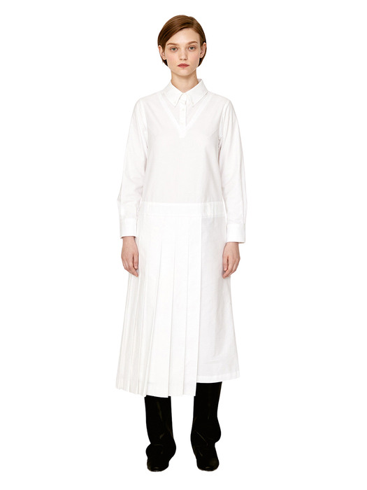 Oxford shirt dress (white)