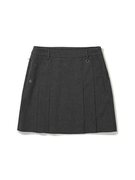 Side Pleated Skirt (Charcoal)