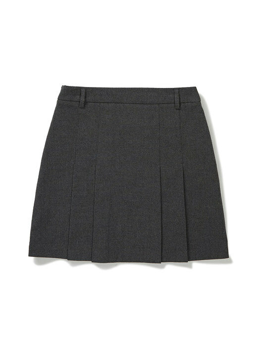 Side Pleated Skirt (Charcoal)