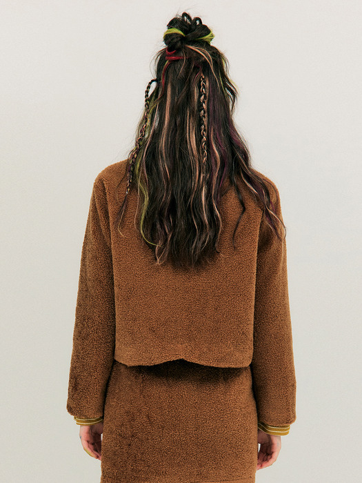 Dumble Cropped Jacket_Brown