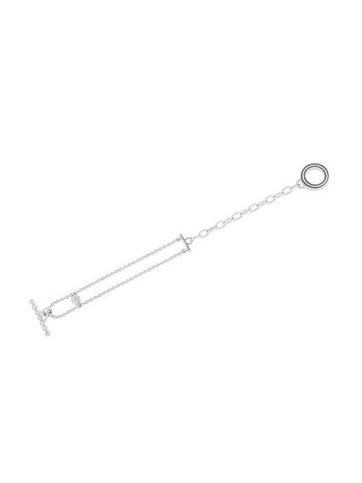 [Silver 925] White Toggled Bar Logo Bracelet