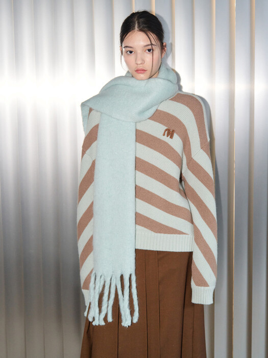 21 Winter_ Mint Diagonal Stripe Sweater