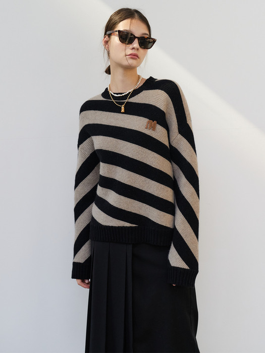21 Winter_ Mint Diagonal Stripe Sweater