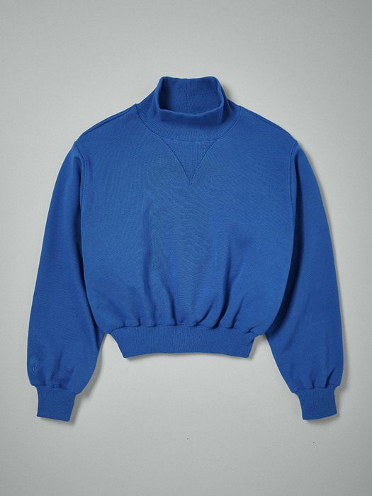 High neck sweatshirt in blue
