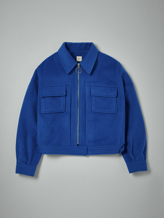 WS21 Zip jacket in blue wool