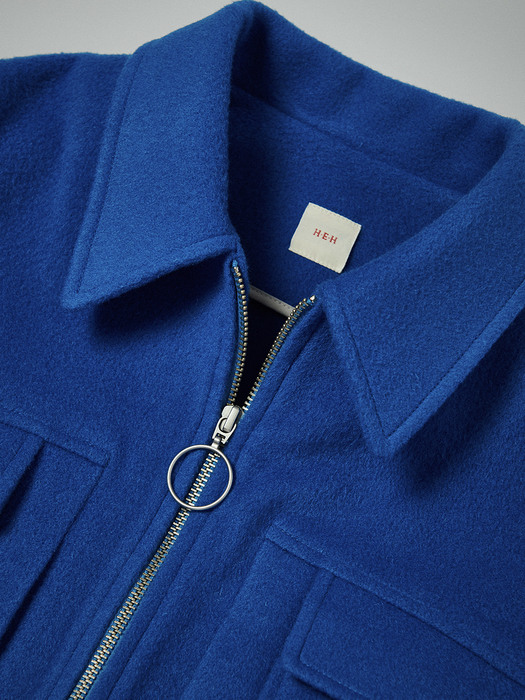 WS21 Zip jacket in blue wool