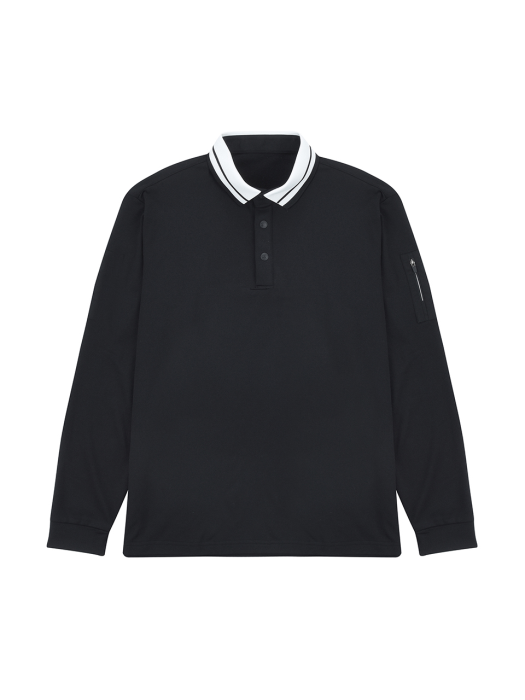화이트볼 골프웨어 남성 기모 피케 골프 티셔츠 WB21FAMT02BK (블랙)