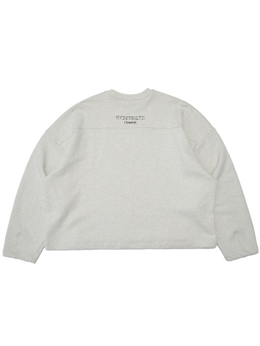 COTTON EMBROIDERY OVERSIZED SWEAT CROPPED TOP(Cream)