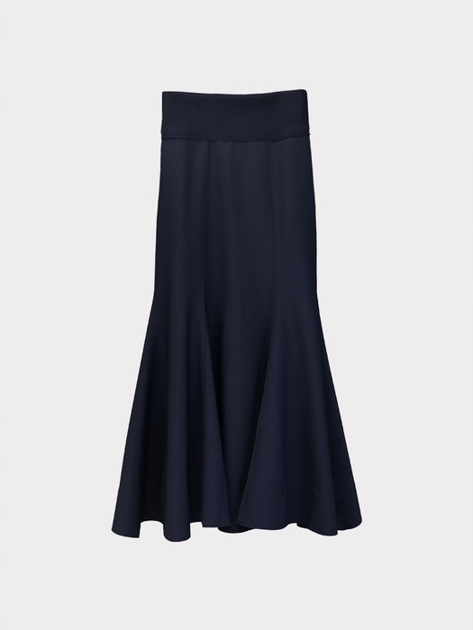 Godet-Panel Long Skirt 21 (Navy)