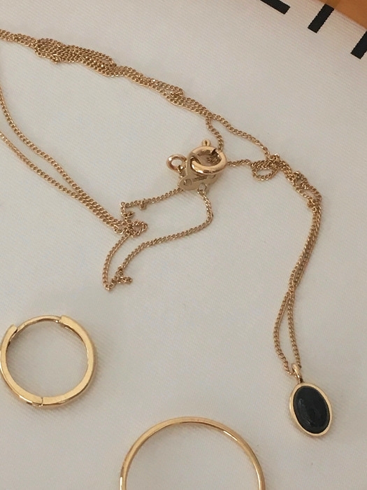 14k oval onyx necklace
