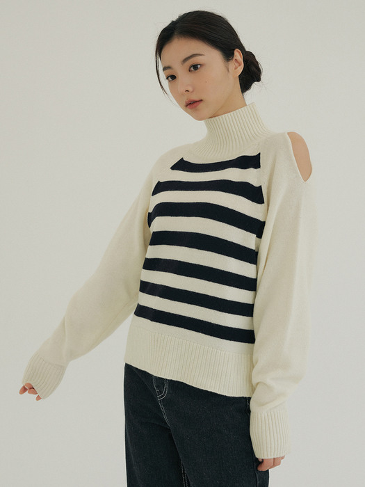 KACK TURTLE STRIPE KNIT IVORY