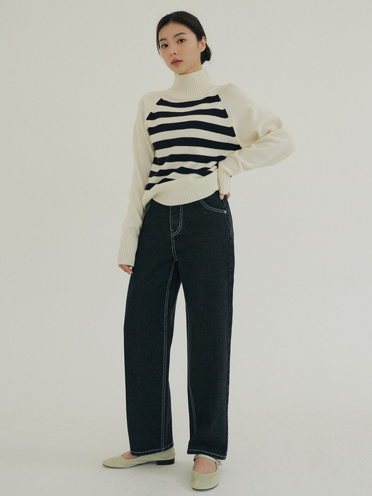 KACK TURTLE STRIPE KNIT IVORY