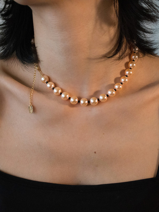 Sweet peach pearl necklace