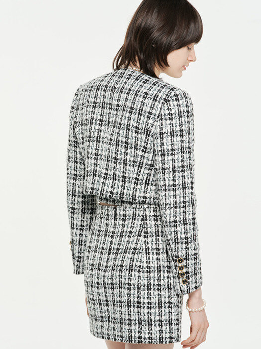 INES WHITE OUT POCKET TWEED JACKET