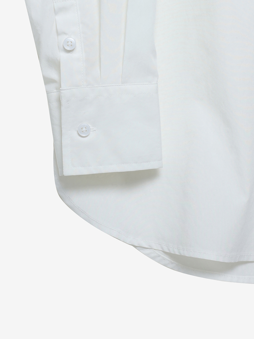 코튼 루즈핏 에시메트릭 셔츠 (화이트)