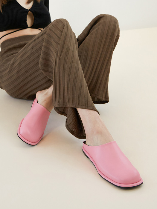Lisa Mules Leather Pink