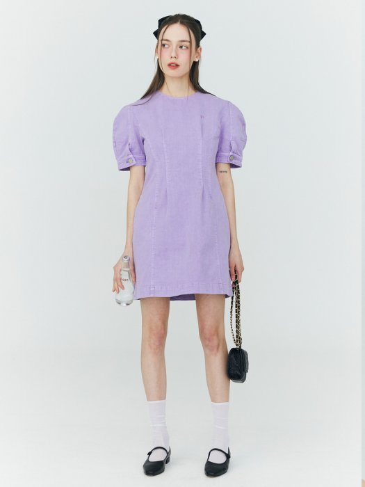 Denim Mini Dress [Purple]