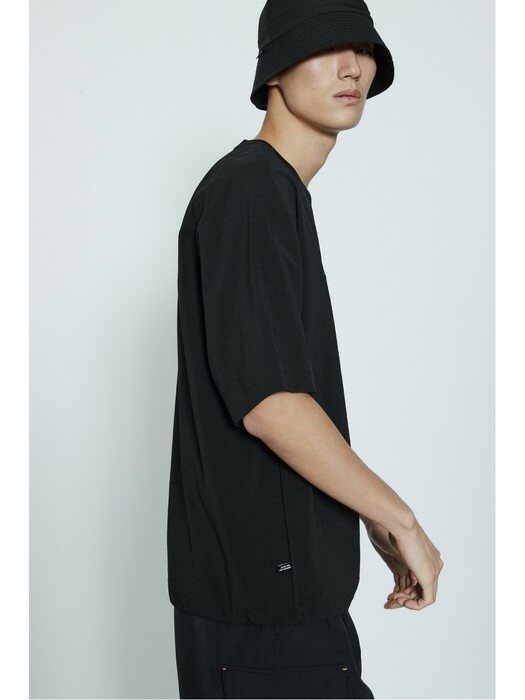 [FREEKER] crew neck woven top_CWTAM22913BKX