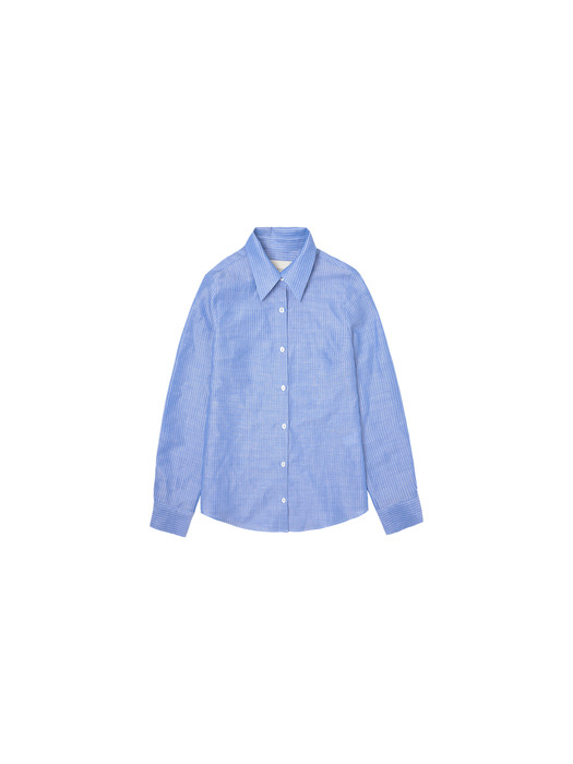 SITP5055 regular-fit linen shirt_Blue stripe