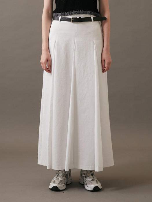 22SS_Double Belt Loops Skirt (White)