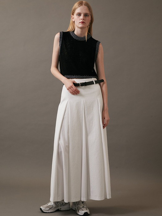22SS_Double Belt Loops Skirt (White)
