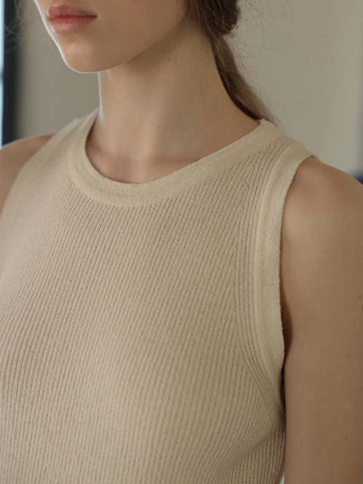 ribbed knit top (cream)