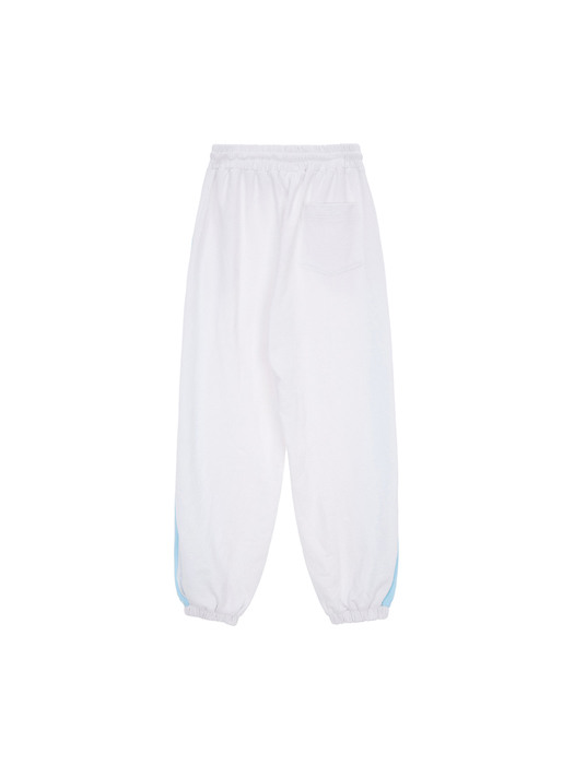 COLOR COLLAGE JOGGER PANTS IN WHITE