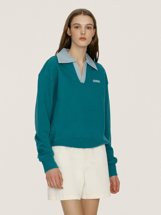 [N]KENSINGTON V-neck collar sweatshirt (4color)
