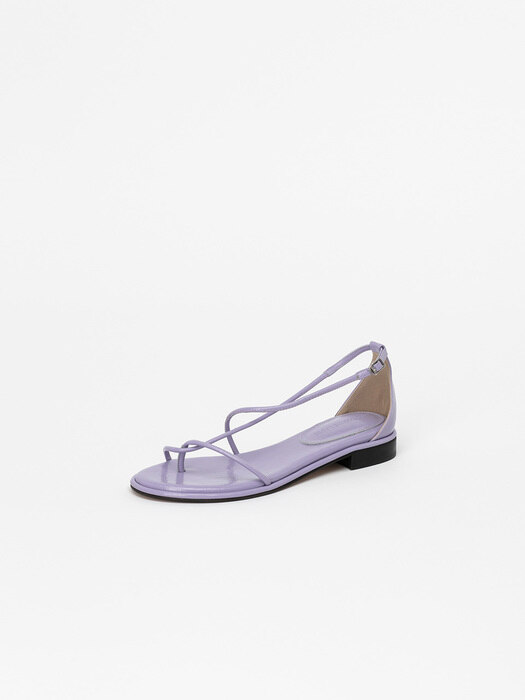 Abrielle Padded Strap Flat Sandals in Wrinkled Purple Rose