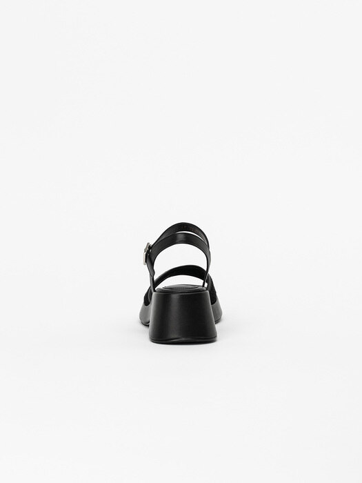 Raffler Platform Sandals in Regular Black with Black Boucle Tweeds