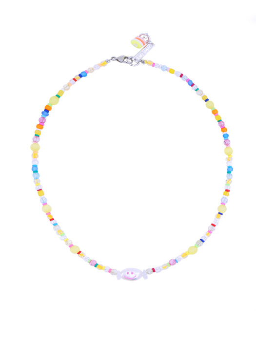 HAPPY THINGS PINK SMILE BEADS NECKLACE