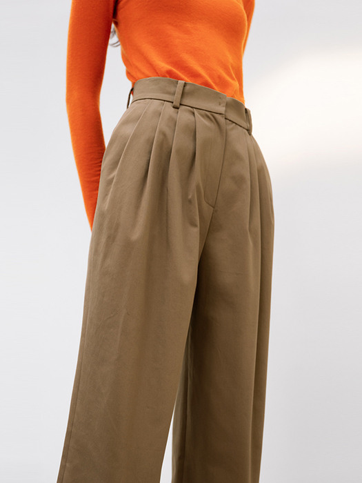 STRETCH COTTON TROUSERS_BROWN