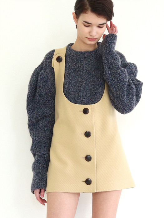 AIKO Wool Mini Dress - Amber Gold