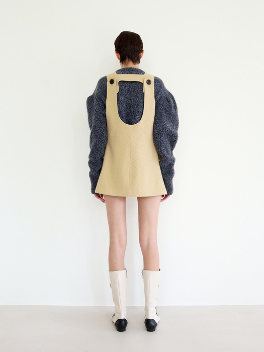 AIKO Wool Mini Dress - Amber Gold