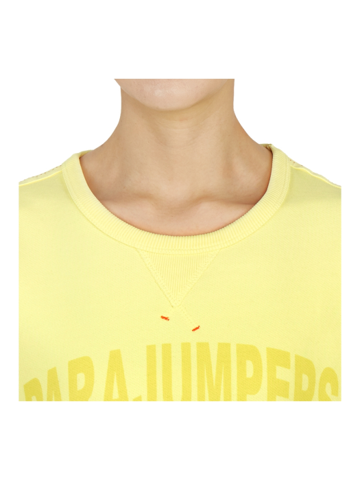 비앙카 PWFLECF36 DUSTY YELLOW 여자 긴팔 기모 맨투맨 티셔츠