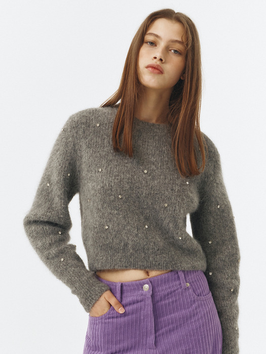 Alpaca Beading Crop Knit VC239OPO004M