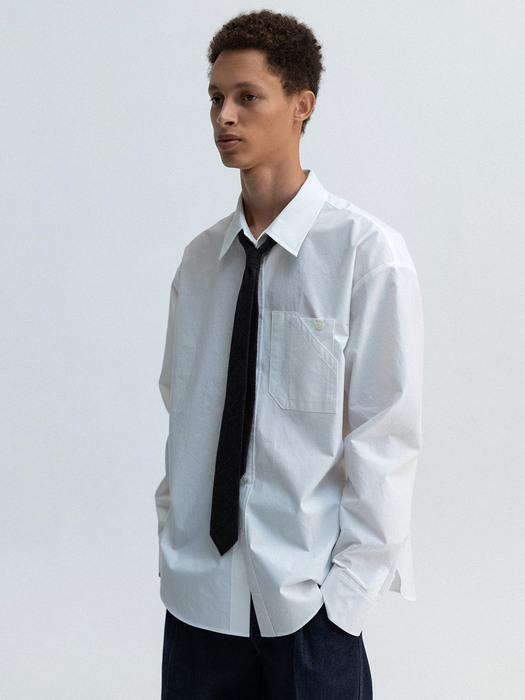 layered pocket shirts (white)