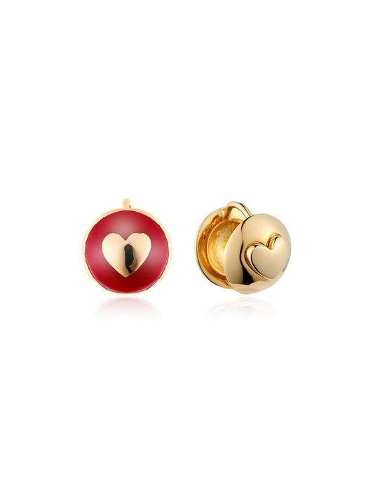 Heart ball earrings