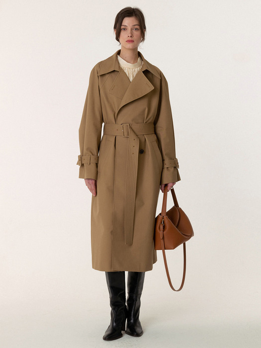 SS23 Classic Cotton Gabardine Trench Coat Beige