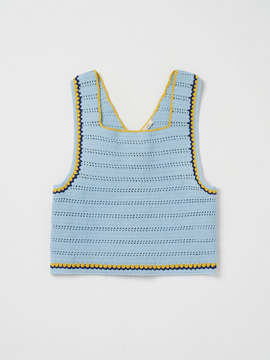 Via Handmade string knit top (Skyblue)