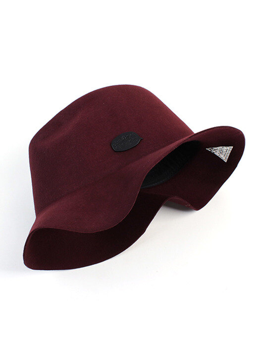 Edgecut Wine Wool Fedora 울페도라